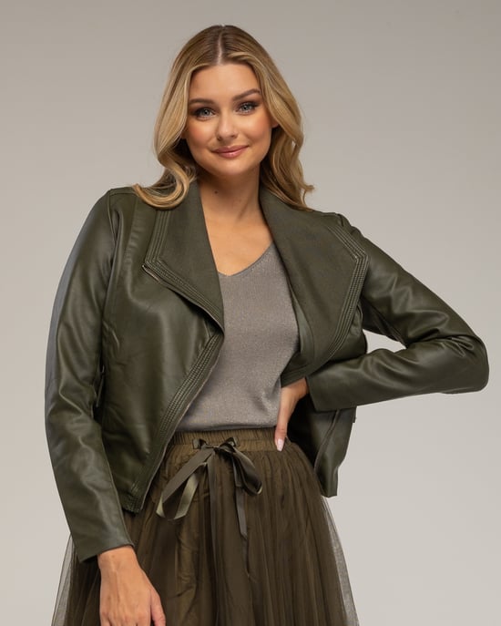 Chaqueta estilo perfecta metalizada - Image 3