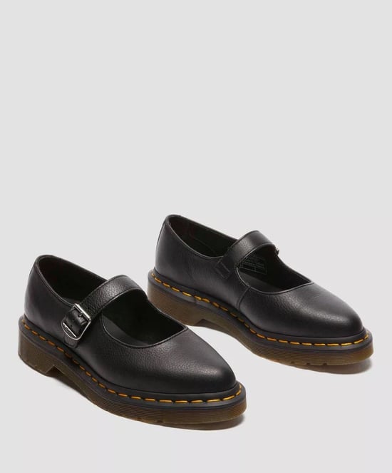 Zapatos Negros de Mujer Dr. Martens Elphie Mary Jane de Cuero Virginia - Image 1