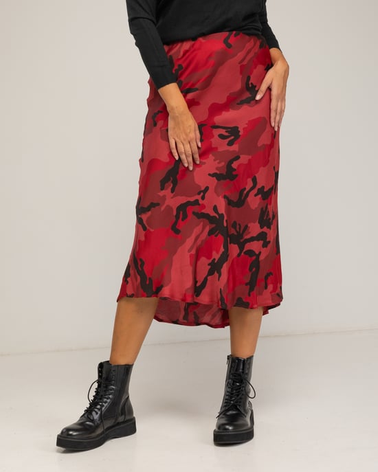 Falda estampada midi con seda - Image 2