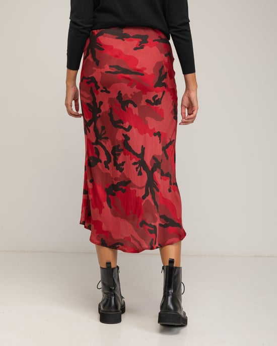Falda estampada midi con seda - Image 3
