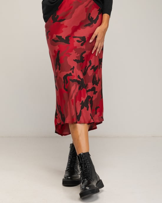 Falda estampada midi con seda - Image 4