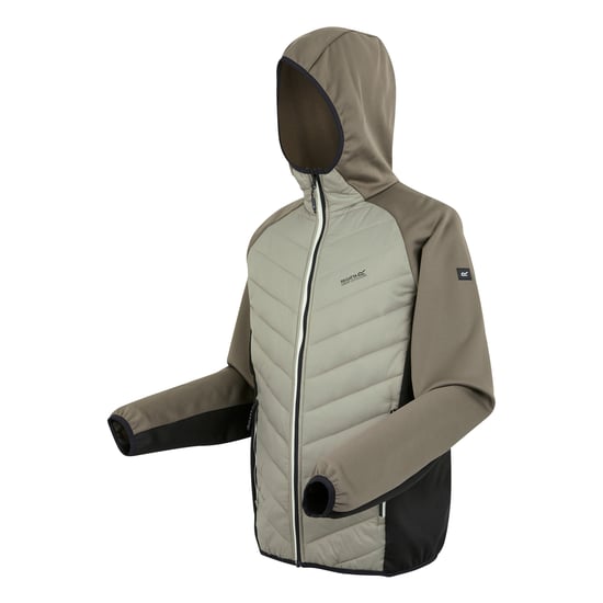 Regatta Mens Andreson VIII Hybrid Jacket (Golden Sand/Treetop/Black) - Image 3