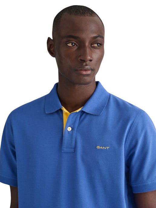 Gant Regular Fit Contrast Pique Rugger Polo Azul - Image 3