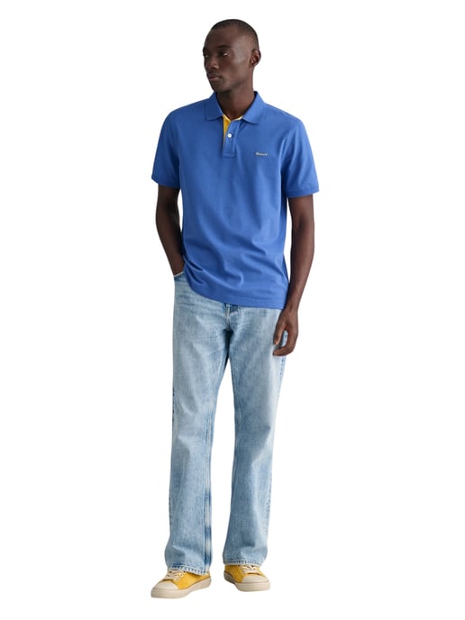 Gant Regular Fit Contrast Pique Rugger Polo Azul - Image 4