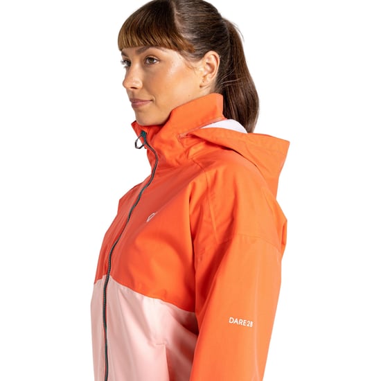 Dare 2B Womens/Ladies Trail Colour Block Waterproof Jacket (Neon Peach) - Image 4