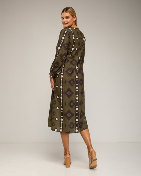Vestido midi con estampado etnico - Image 3