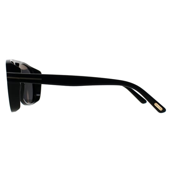 Tom Ford Aviator Hombre Negro Brillante Gris Oscuro Rosco FT1022 - Image 2