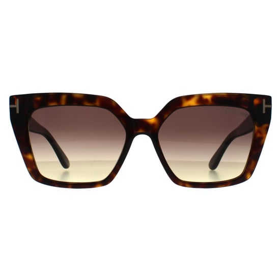 Tom Ford Cat Eye Mujer Brillante Habana Oscuro Marrón Gradiente Winona FT1030 - Image 1