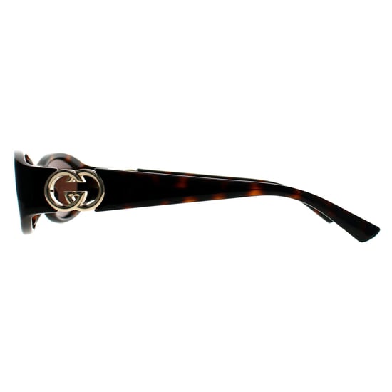 Gucci Oval Womens Shiny Dark Havana Marrón Oscuro GG1660S - Image 2