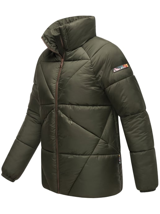 Chaqueta acolchada invierno mujer Navahoo Schokolinaa con cuello alto - Image 3