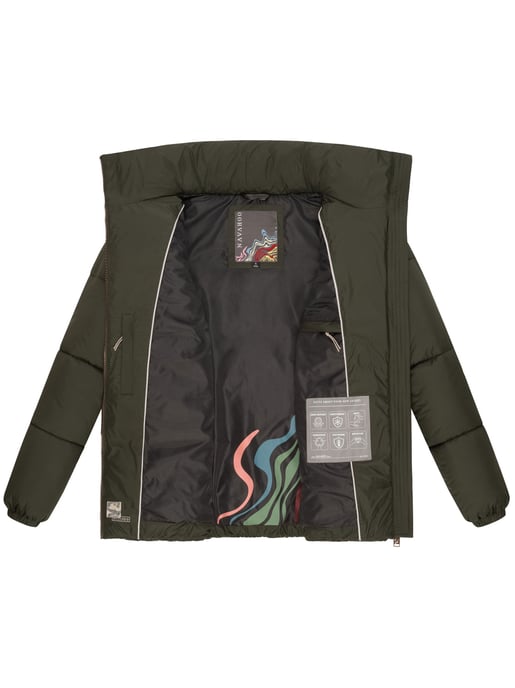 Chaqueta acolchada invierno mujer Navahoo Schokolinaa con cuello alto - Image 5