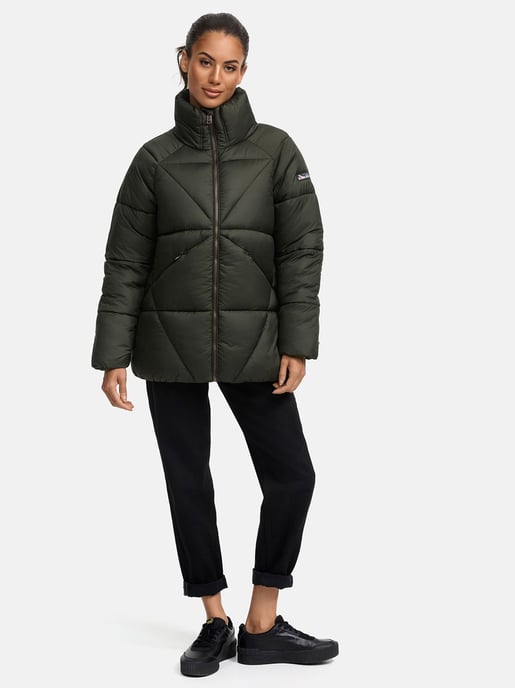 Chaqueta acolchada invierno mujer Navahoo Schokolinaa con cuello alto - Image 6