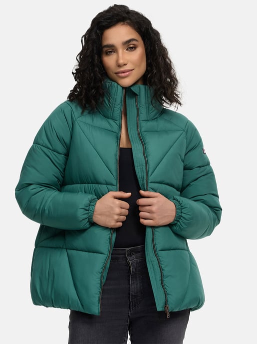 Chaqueta acolchada invierno mujer Navahoo Schokolinaa con cuello alto - Image 6