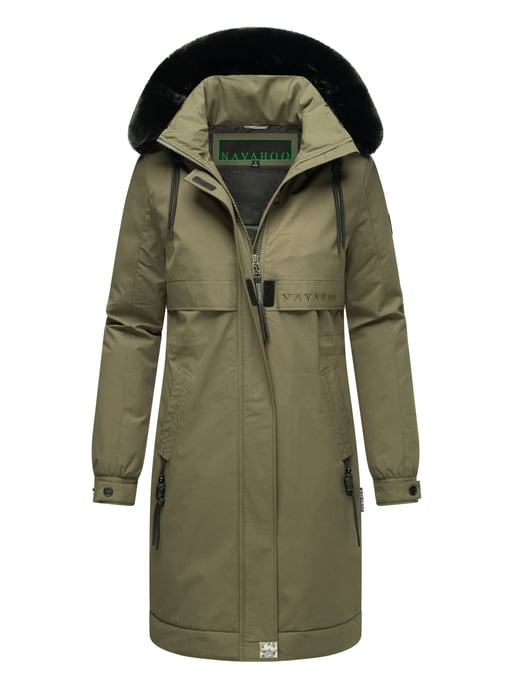 Abrigo Parka de invierno mujer Navahoo Kaltwetterretter con cuello de pelo sintético - Image 1