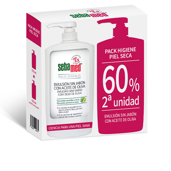 Emulsión Sin Jabón Gel De Baño Con Aceite De Oliva Duo 2 X 750 ml - Image 1