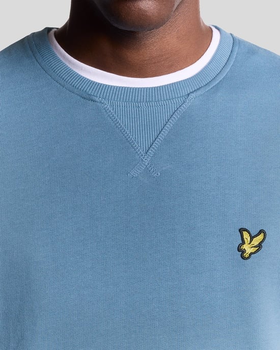 Sudadera de algodón Lyle & Scott con cuello redondo - Azul - Image 3