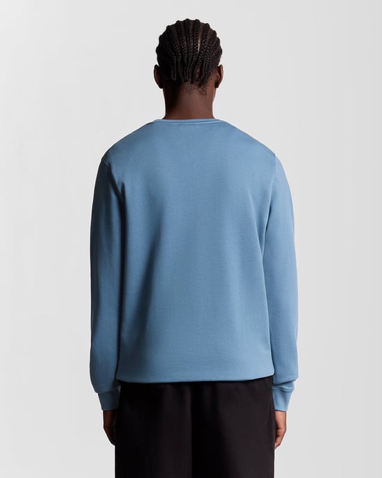 Sudadera de algodón Lyle & Scott con cuello redondo - Azul - Image 4