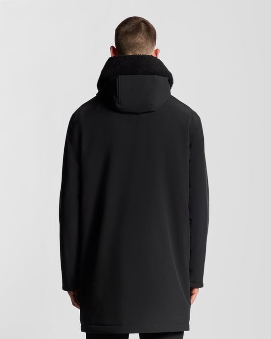 Parka de collar de pelo sintético pesado Lyle & Scott - Negra - Image 4