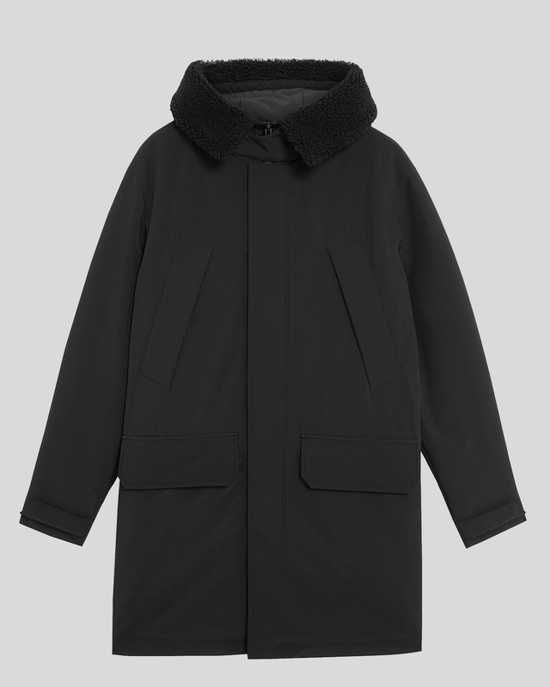 Parka de collar de pelo sintético pesado Lyle & Scott - Negra - Image 5