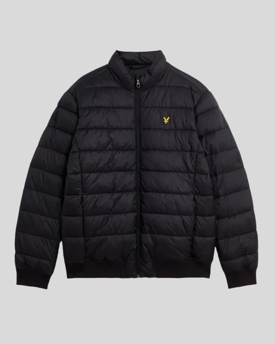 Chaqueta acolchada en negro azabache con cuello alzado de Lyle & Scott - Image 5