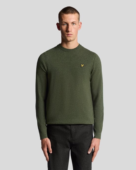 Jersey de Mezcla de Lambswool Lyle & Scott de Cuello Redondo - Verde - Image 1