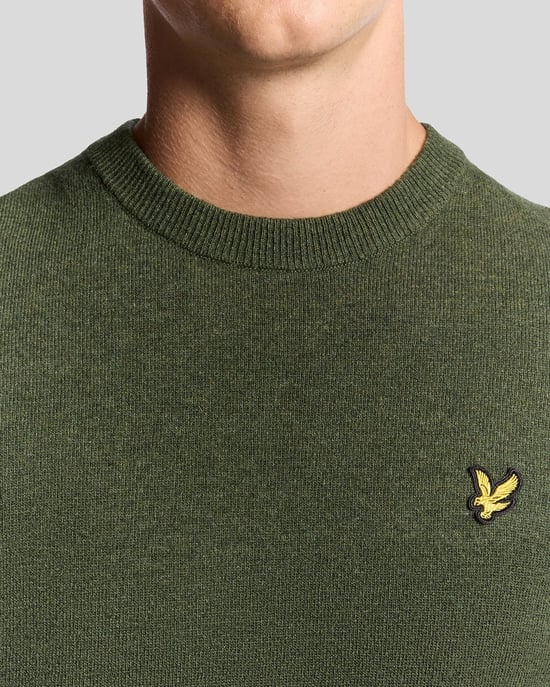 Jersey de Mezcla de Lambswool Lyle & Scott de Cuello Redondo - Verde - Image 3