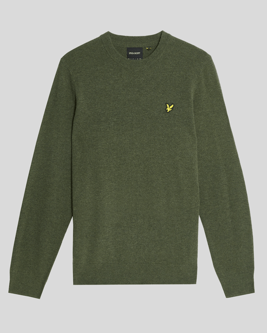 Jersey de Mezcla de Lambswool Lyle & Scott de Cuello Redondo - Verde - Image 5