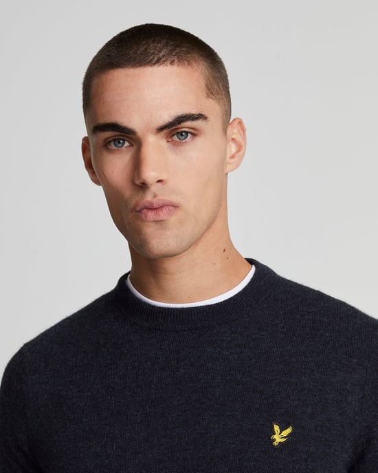 Jersey de Cuello Redondo de Mezcla de Lana de Cordero Lyle & Scott - Marino - Image 4
