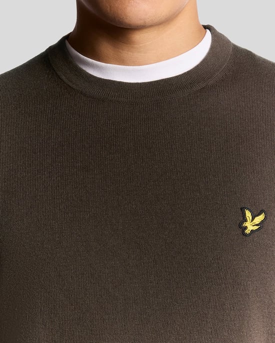 Jersey de Cuello Redondo de Algodón Merino Lyle & Scott - Marrón - Image 3