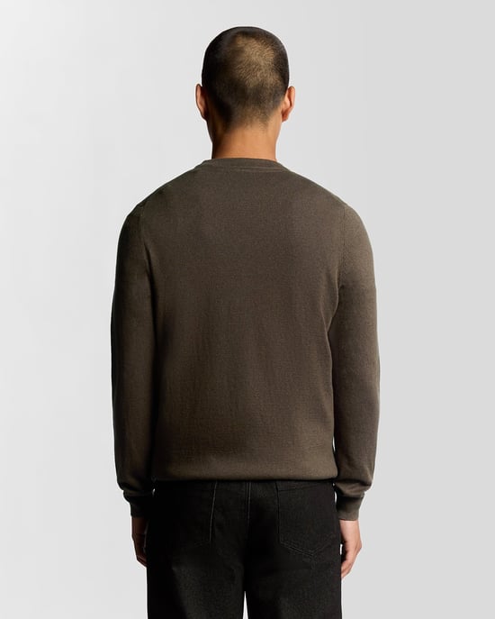Jersey de Cuello Redondo de Algodón Merino Lyle & Scott - Marrón - Image 4