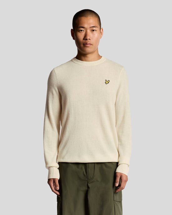 Jersey de Cuello Redondo Mezcla de Lana de Cordero Lyle & Scott - Blanco - Image 1