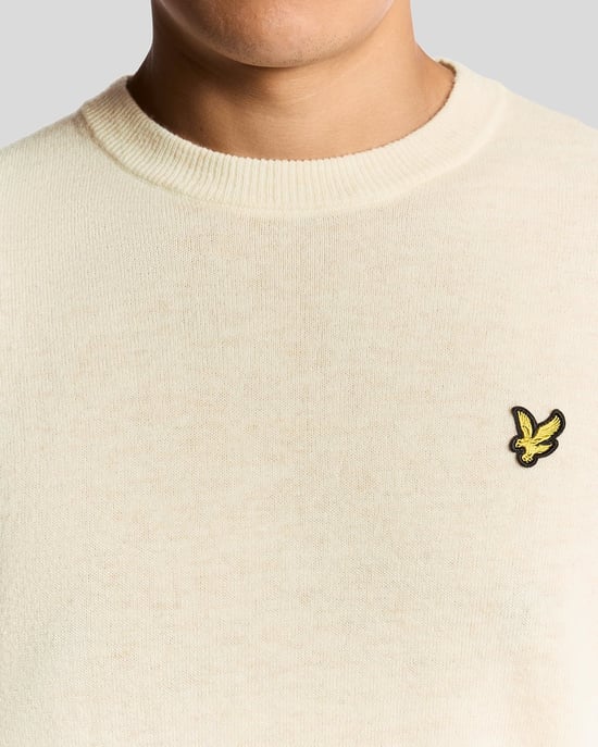 Jersey de Cuello Redondo Mezcla de Lana de Cordero Lyle & Scott - Blanco - Image 3