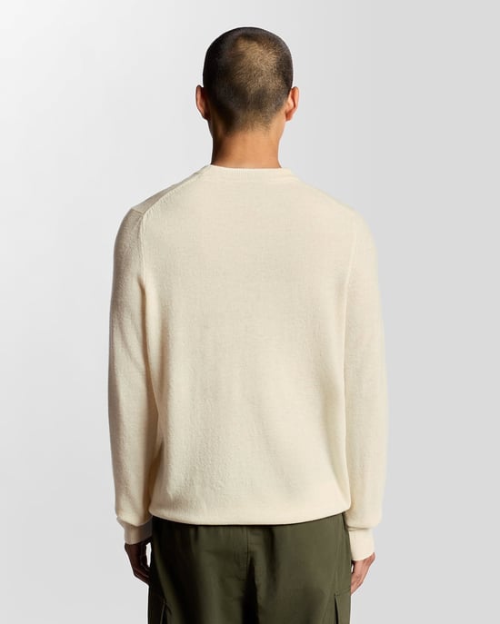 Jersey de Cuello Redondo Mezcla de Lana de Cordero Lyle & Scott - Blanco - Image 4