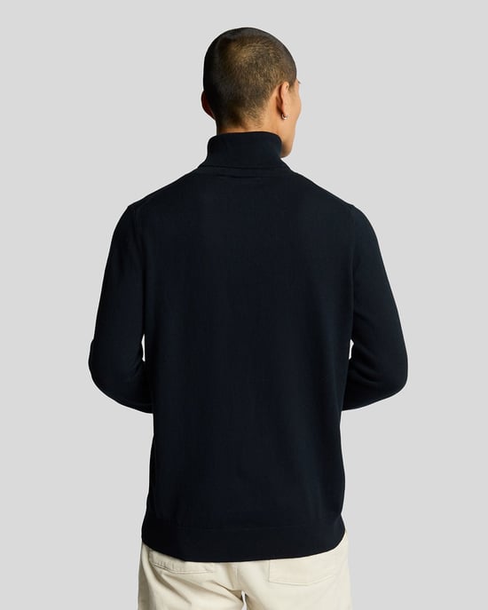 Jersey de Cuello Alto de Algodón y Merino Lyle & Scott - Marino - Image 3