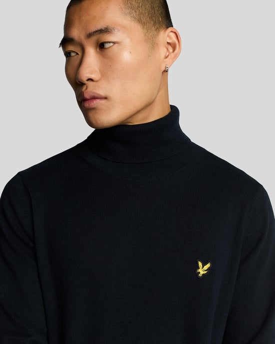 Jersey de Cuello Alto de Algodón y Merino Lyle & Scott - Marino - Image 4