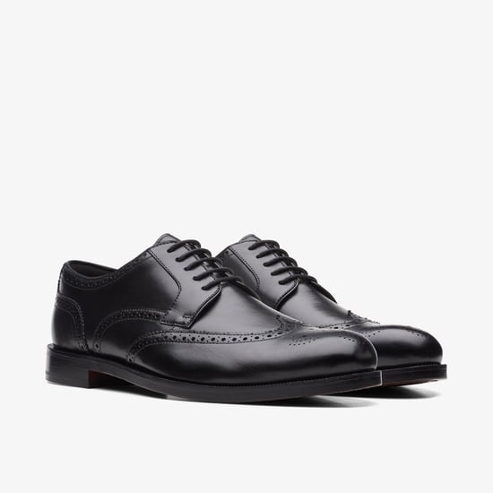 Zapatos de Piel Negra Brogue con Alas Craftdean - Image 4