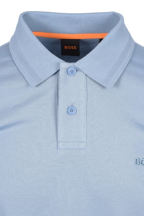 Boss Orange Interlock Polo Light Pastel Blue - Image 2