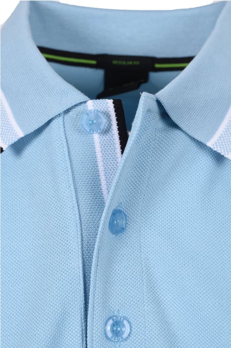 Boss Green Paddy Polo Shirt Light Pastel Blue - Image 4