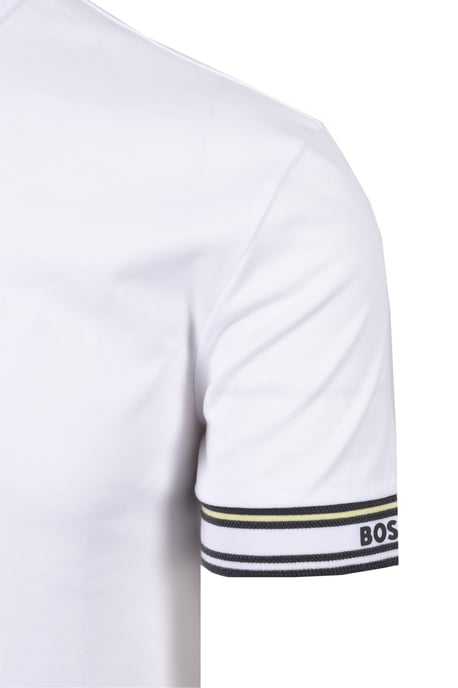 Boss Green Polo Zone Polo Shirt White - Image 3
