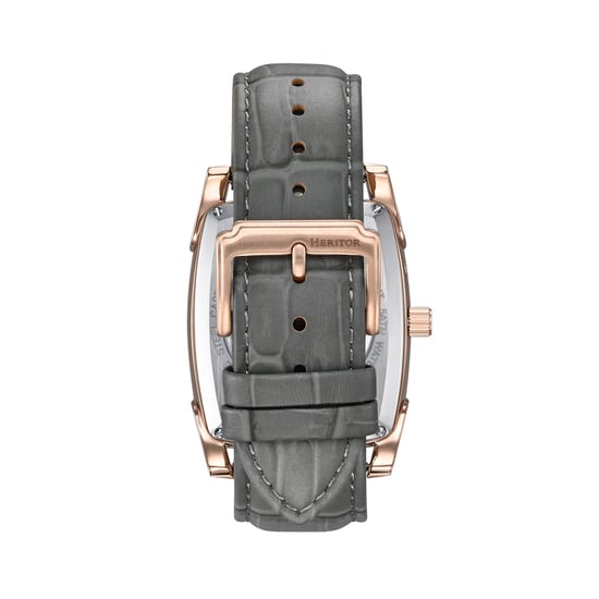 Reloj automático Heritor Valentin con correa de cuero y fecha - Image 2