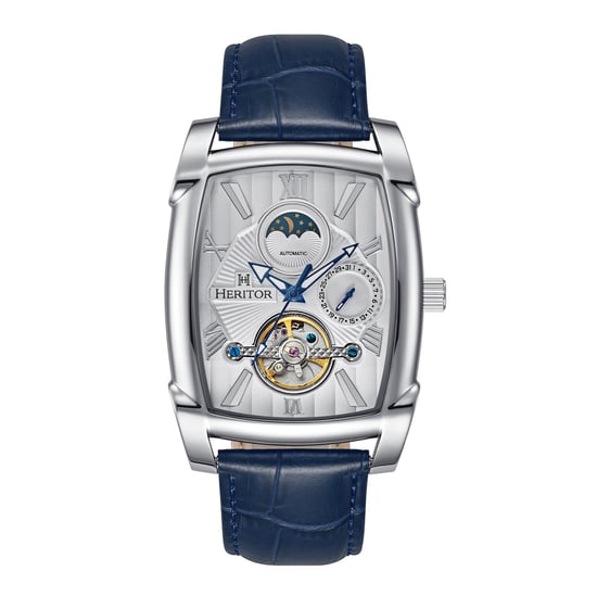 Reloj automático Heritor Valentin con correa de cuero y fecha - Image 1
