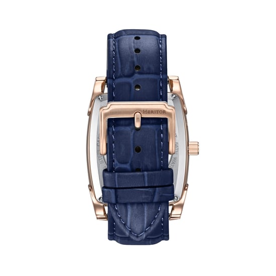 Reloj automático Heritor Valentin con correa de cuero y fecha - Image 2