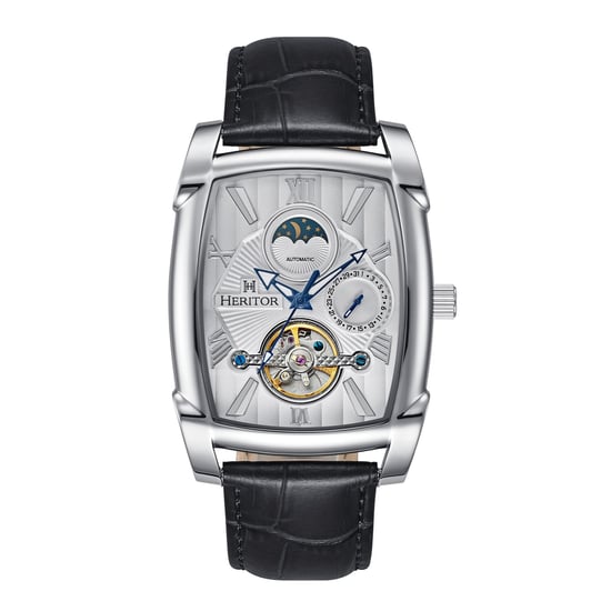 Reloj automático Heritor Valentin con correa de cuero y fecha - Image 1