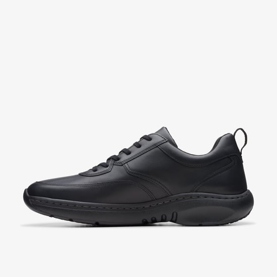 Zapatillas de cuero negro ClarksPro con cordones - Image 3