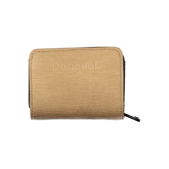 Cartera con cremallera de cuero beige - Image 2