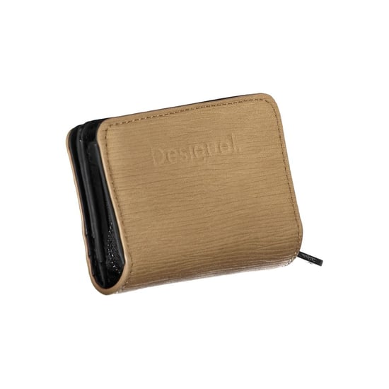 Cartera con cremallera de cuero beige - Image 3