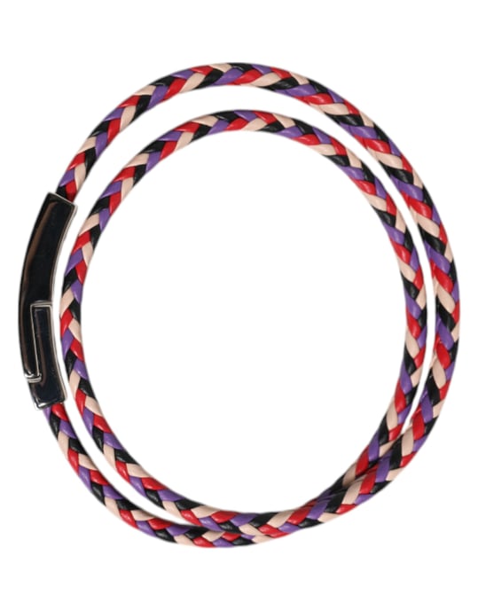 Pulsera de cuero trenzado con cierre magnético - Image 3