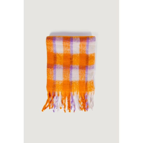 Bufanda Tejida Cuadro Gingham Naranja - Image 4