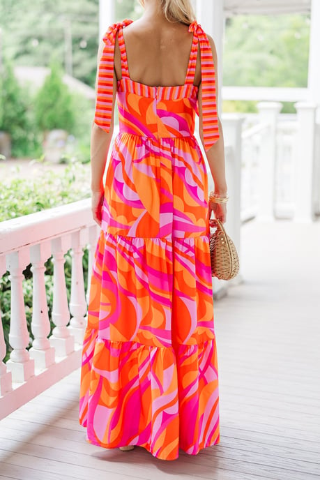 Vestido Maxi Tricolor con Estampado Abstracto - Image 2