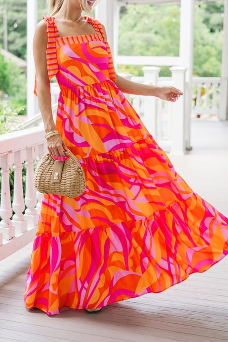 Vestido Maxi Tricolor con Estampado Abstracto - Image 3
